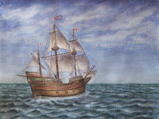 картина корабля Мейфлауэр